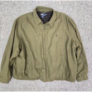 Polo Ralph Lauren Jacket Green Full Zip Embroidered Pony Mens Big 3XB Lined Golf